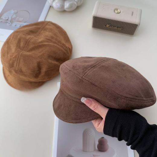 秋冬百搭神器🎩【日系交叉报童帽】三色可选〰️加宽帽檐超显脸小！方圆脸也能轻松驾驭🍂秋日氛围感拉满 商品图3