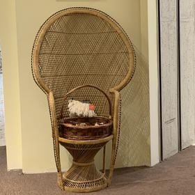 1960s法国原版孔雀椅 手工藤编