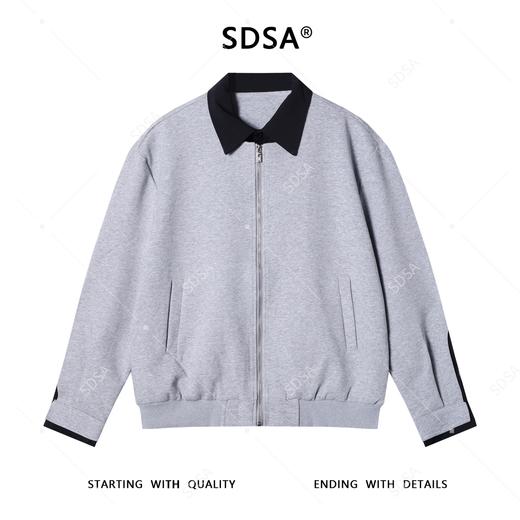 SDSA男士秋冬新款痞帅男装韩版撞色拼接拉链翻领卫衣百搭宽松外套 商品图0