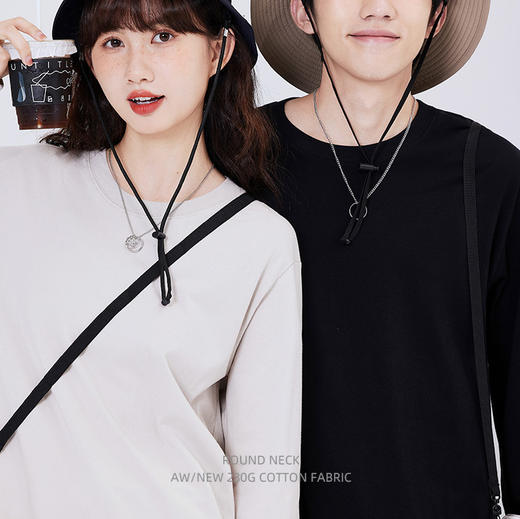 「加购3件到手79元」SIIJJEYY枝辑 230g长袖T恤 柔软舒适亲肤 男女同款 休闲情侣打底衫 商品图4