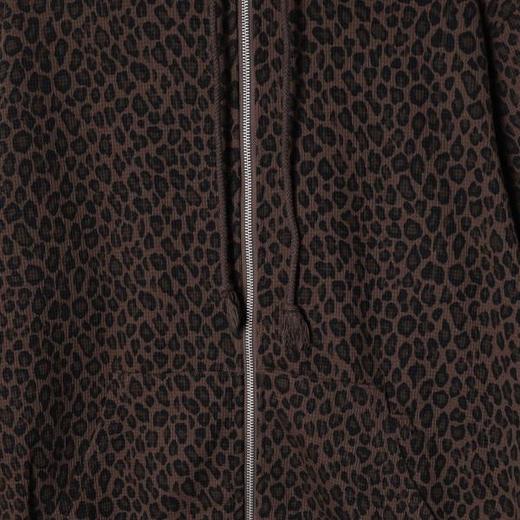 SDSA男士秋冬新款痞帅男装设计师豹纹拉链连帽卫衣网红款开衫外套 商品图3