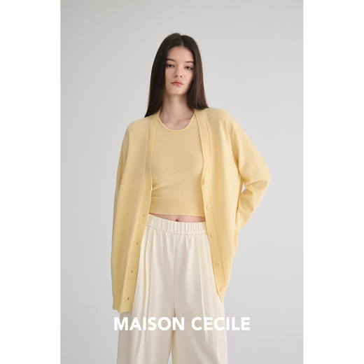 MAISON CECILE 五色/羊绒羊毛蓬松软糯松弛感V领百搭针织开衫 商品图1