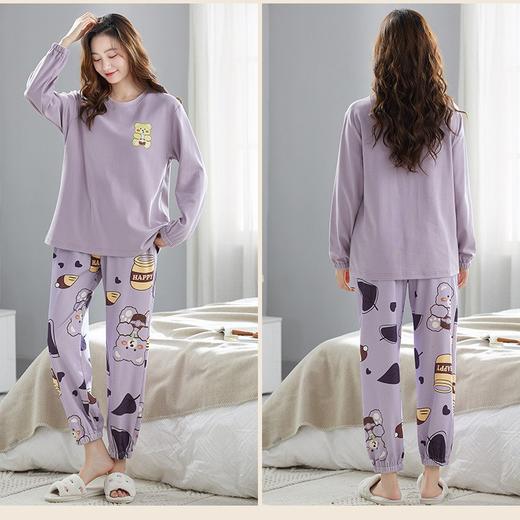 秋季新款长袖可爱卡通女睡衣免穿文胸内衣套装外穿自带胸垫家居服 商品图3