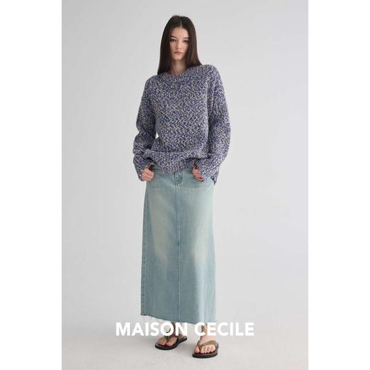 MAISON CECILE 定制纱线麻花感羊毛粗针编织复古慵懒大毛衣 商品图3