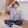 全棉睡衣女带胸垫春秋季长袖卡通可爱风两件套装纯棉韩版家居服冬 商品缩略图4