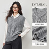 【内购】【穿三季】简约通勤V领麻花绞花肌理宽松显瘦含绵羊毛马夹-W53JB4041 商品缩略图3