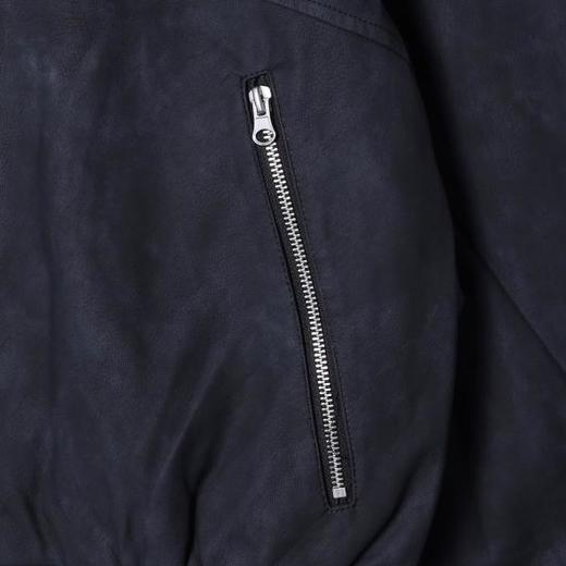 250101SDSA男士秋冬新款痞帅男装美式拉链口袋翻领皮衣夹克时尚简约外套 商品图3