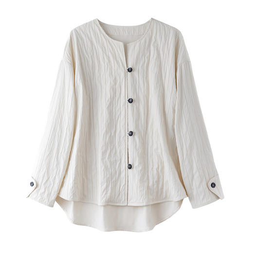 6908秋装长袖时尚圆领遮屁股外套2025新款宽松显瘦休闲气质外搭上衣女 商品图4