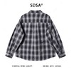 56150SDSA男士秋冬新款痞帅男装韩版磨破格子翻领长袖衬衫百搭宽松衬衣 商品缩略图5