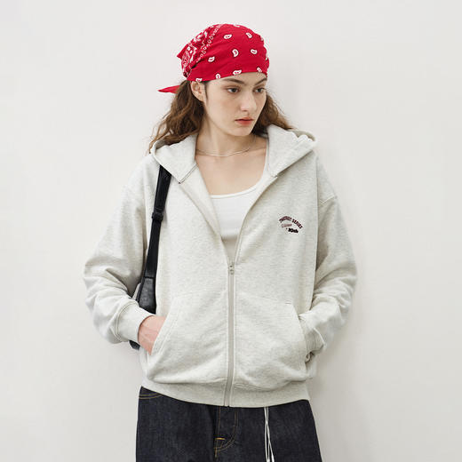 714street复古印花连帽卫衣开衫男2025秋冬潮牌情侣帽衫宽松外套 商品图1