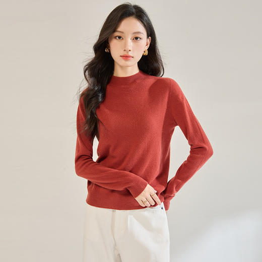 「高货sh」全新升级【铂金会员257/天猫339/差价82】(05744)洛诗琳高级感半高领领针织衫2025秋冬宽松显瘦羊毛上衣女 商品图2