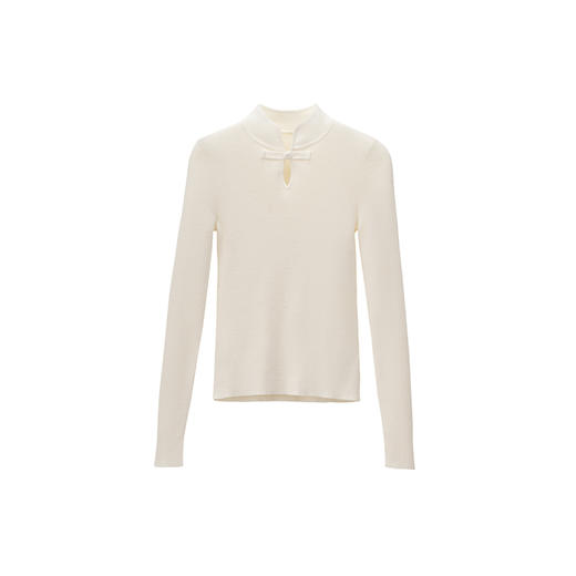 COCO ZONE&刘一一时尚轻国风中式盘口针织衫半高领毛衣24C10273 商品图4