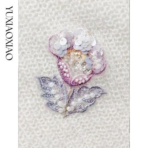 余潇潇【云柔花恋】慵懒松弛感马海毛绵羊毛混纺宽松落肩一字毛衣 商品图2