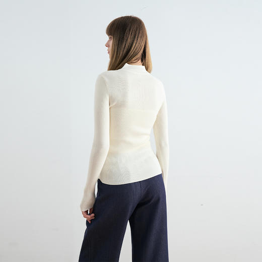 COCO ZONE&刘一一时尚轻国风中式盘口针织衫半高领毛衣24C10273 商品图2