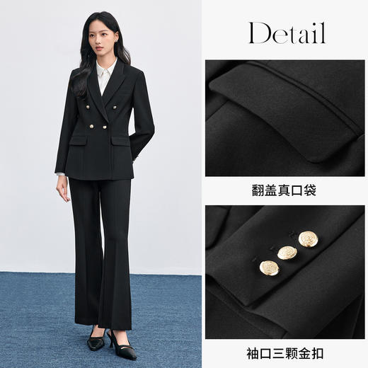 【内购】尚都比拉面试职业正装易打理通勤职场教师穿搭戗驳领西装外套女-153XA1646 商品图2