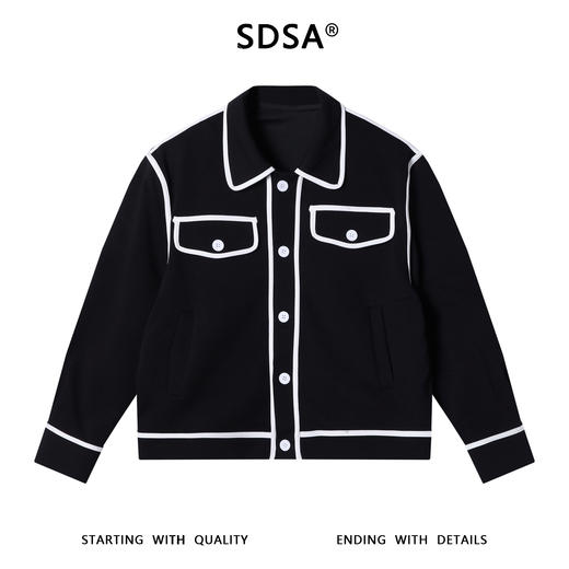 G629SDSA男士秋冬新款痞帅男装韩版撞色拼接纽扣翻领夹克宽松时髦外套 商品图1