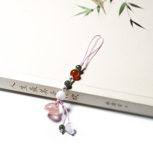 【莲蓬玉髓挂件】敦煌小众福泽创意玉石莲蓬 玛瑙旗袍挂饰 压襟包挂扇坠手机吊坠车钥匙挂件 商品图0