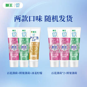 狮王（Lion）齿力佳进口酵素牙膏百花鲜果套装130g*3随机发货