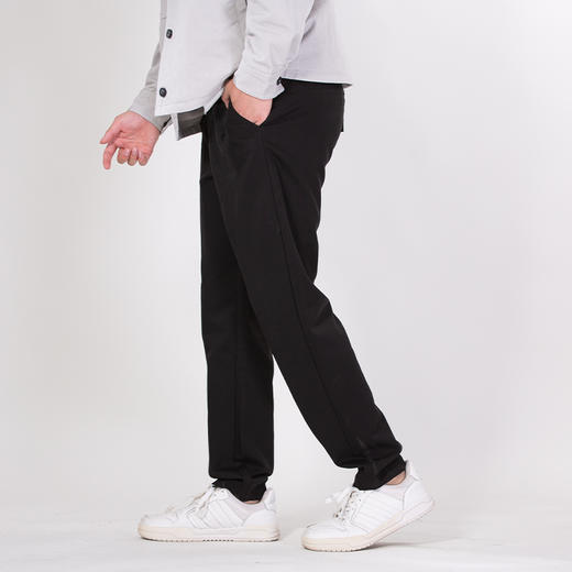 DRONKOO 2025 正常腰左袋金属标斜纹针织基础款中厚休闲长裤 商品图2