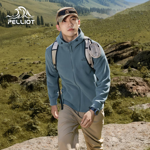 伯希和户外抓绒衣男Polartec200防风保暖运动登山服休闲连帽外套 商品图0