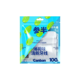 【超市】参半 薄荷味清新牙线 约100支/袋