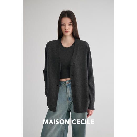 MAISON CECILE 五色/羊绒羊毛蓬松软糯松弛感V领百搭针织开衫 商品图4