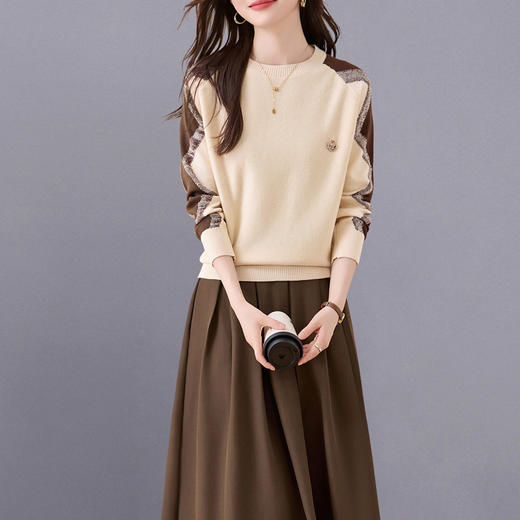 针织衫毛衣半身裙两件套装，时尚洋气减龄穿搭一整套HR-XBL8505 商品图1