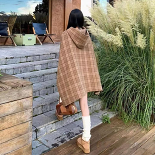 裁缝学苑AQ547复古赫本风连帽斗篷大衣纸样女装韩系中长款双面毛呢外套样板 商品图2