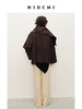 HIDEMI 深咖色分体披肩式纽扣设计感美利奴羊毛双面呢大衣外套女 商品缩略图5