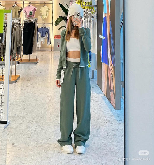 越南lu纹理面料高腰阔腿裤091902 商品图0