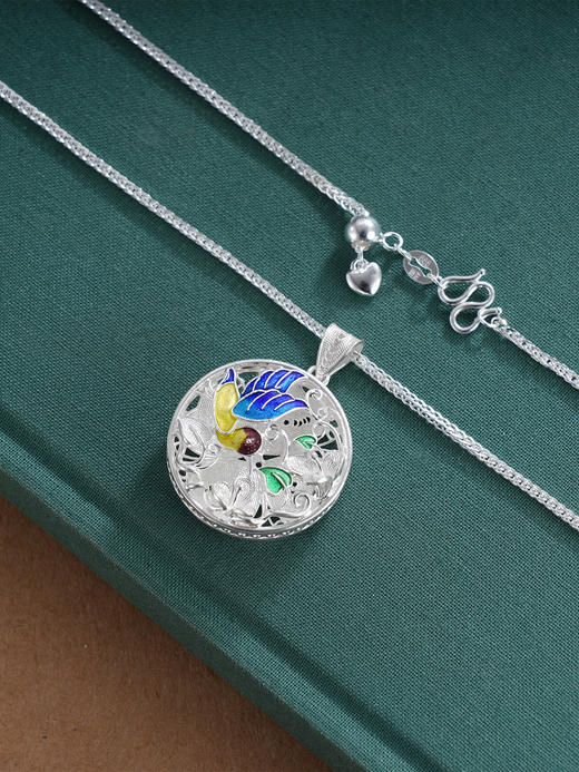 【释槐鸟】-子佩集纯银奔鸟套链项链【QFDZ004】花丝珐琅彩2509 商品图5