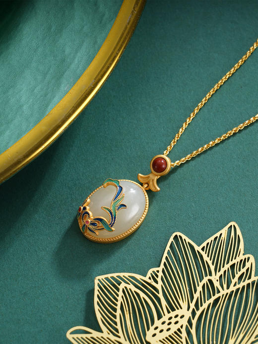 子佩集S925银【如锦似画】套链项链【DZ04418】和田玉镀金国潮2509 商品图2