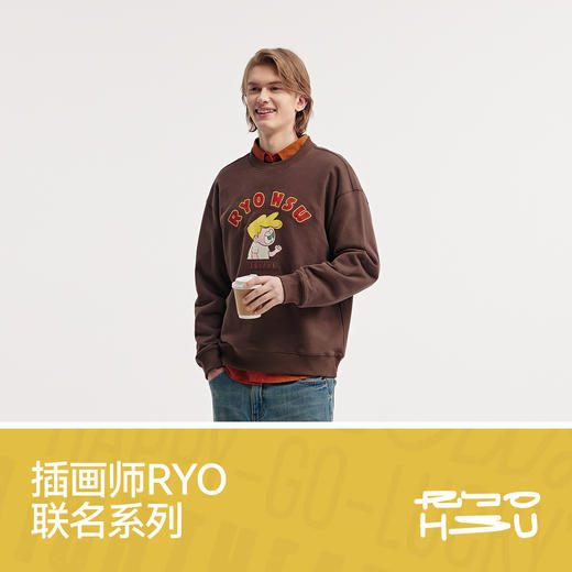 森马×RYO艺术家系列卫衣男时髦潮流绣花情侣装冬季上衣宽松休闲 商品图4