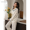 可人儿春秋季带胸垫泡泡绵女士长袖长裤睡衣可外出小众家居服套装 商品缩略图1