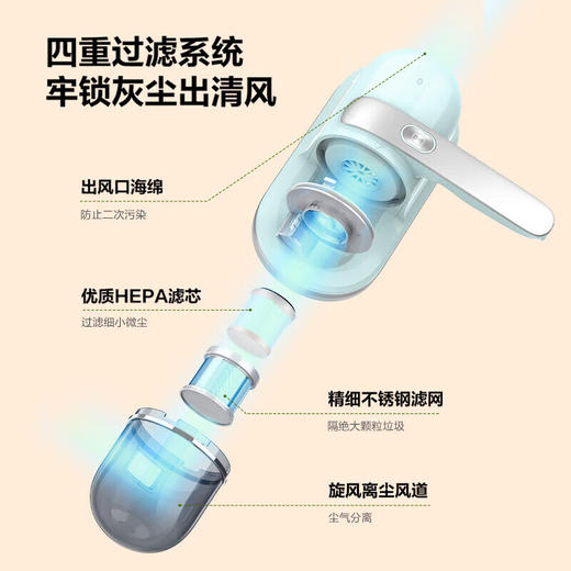 海尔（Haier）除螨仪 家用床上手持非无线双拍打 商品图3