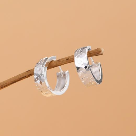 【弦上春雪】S925银碎碎冰素银耳圈耳饰【SCH-SY33311】 商品图3