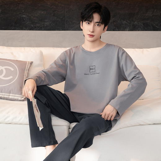 春秋新款睡衣男士棉质套头长袖长裤高级感青少年可外穿家居服新款新品 商品图8