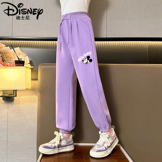迪士尼女童裤子春秋外穿2025新款儿童运动裤春季休闲卫裤大童长裤 商品图4