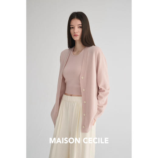 MAISON CECILE 五色/羊绒羊毛蓬松软糯松弛感V领百搭针织开衫 商品图2