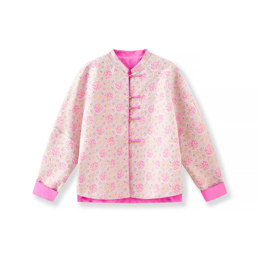 「高货wl」全新升级【铂金会员330/天猫449/差价119】(95832)洛诗琳新中式金丝提花外套2025秋季新款两面穿国风上衣女 商品图4