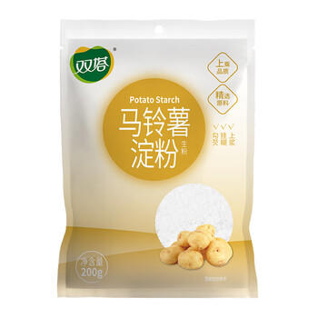 双塔马铃薯淀粉家用食用生粉炸酥肉裹肉粉勾芡凉粉烘焙原料200g*1袋 /粮油调味 /调味品 /淀粉 商品图7
