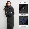 【内购】【免搭配套装】通勤撞色翻领垫肩短款厚外套&高腰开叉直筒裙-154ZA3459 商品缩略图3