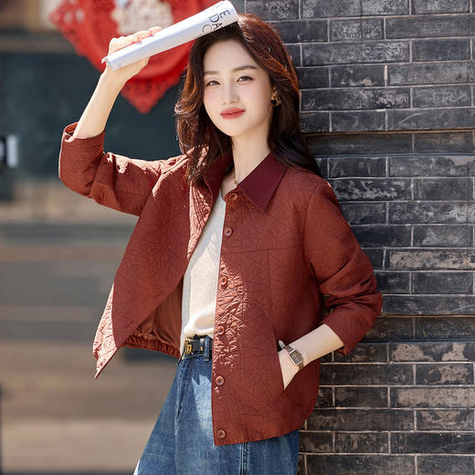 HR ZYF2506休闲夹克外套气质减龄百搭衬衫翻领上衣 商品图2