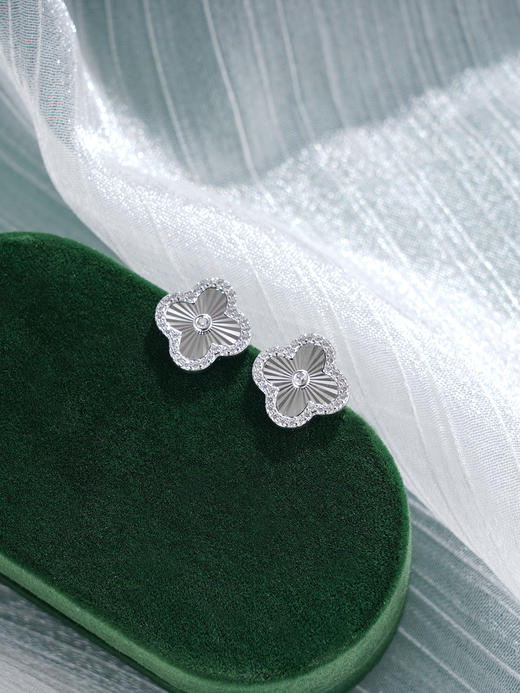 S925银【四叶冰雨】耳钉【EL050234】四叶草2509 商品图4