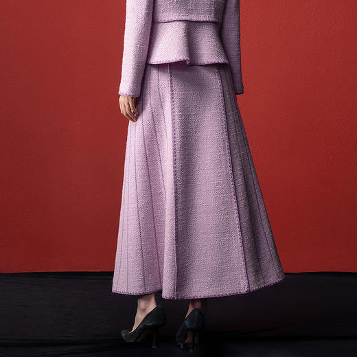 【林栖设计小店】（现货）小香风粉半身裙优雅国风盘扣宽松显瘦2025秋冬新款裙子女T1954148 商品图5