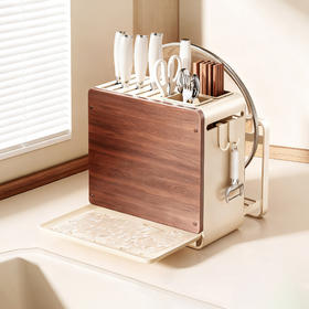 摩登主妇中古风刀架置物架2025新款厨房菜刀菜板架一体刀具收纳架