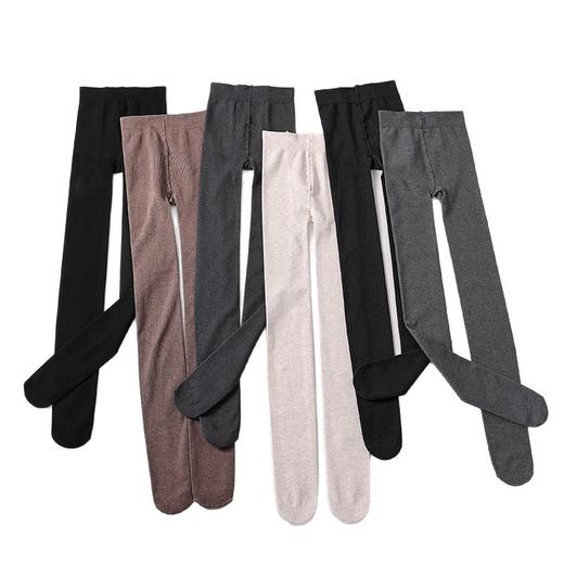 竖条纹打底裤女秋冬外穿压力显瘦棉裤春秋季日系奶油风白色连裤袜 商品图4