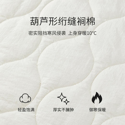 【内购】【夹棉保暖】时尚休闲通勤翻领拉链暗扣两穿袖落肩宽松不臃肿棉服-154M80542 商品图4