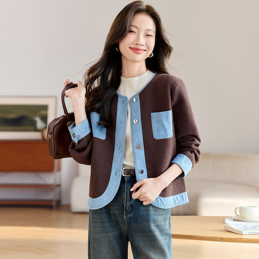 26-3083-1982025新款春秋设计感小众好看的短外套女小个子女装别致外搭开衫潮 商品图0