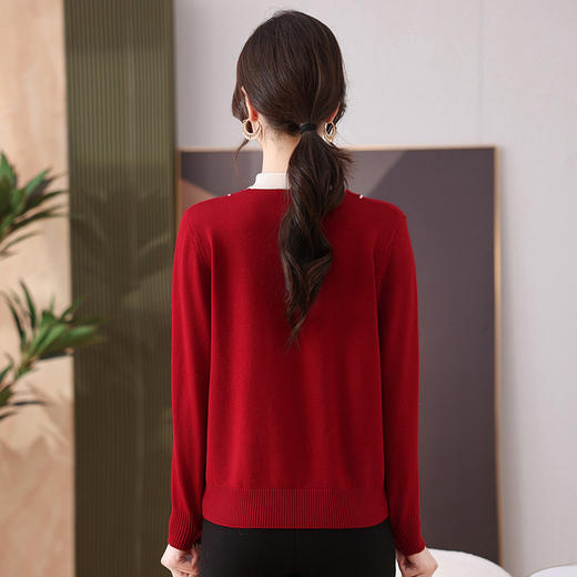 FCY FQ88734新中式假两件套装领针织毛衣 商品图3